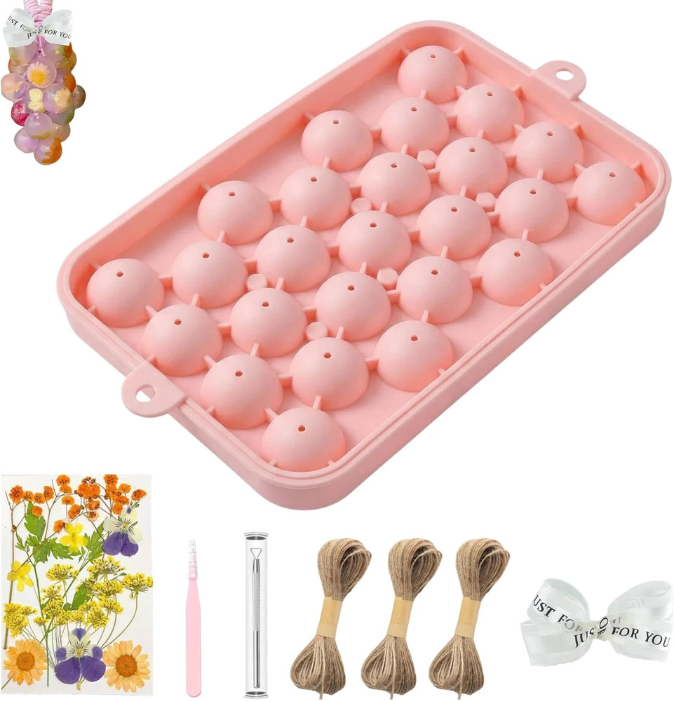 Silicone Grape Soap Mold, DIY Soap Making Kit with Complete Toolkit Dried Flo...