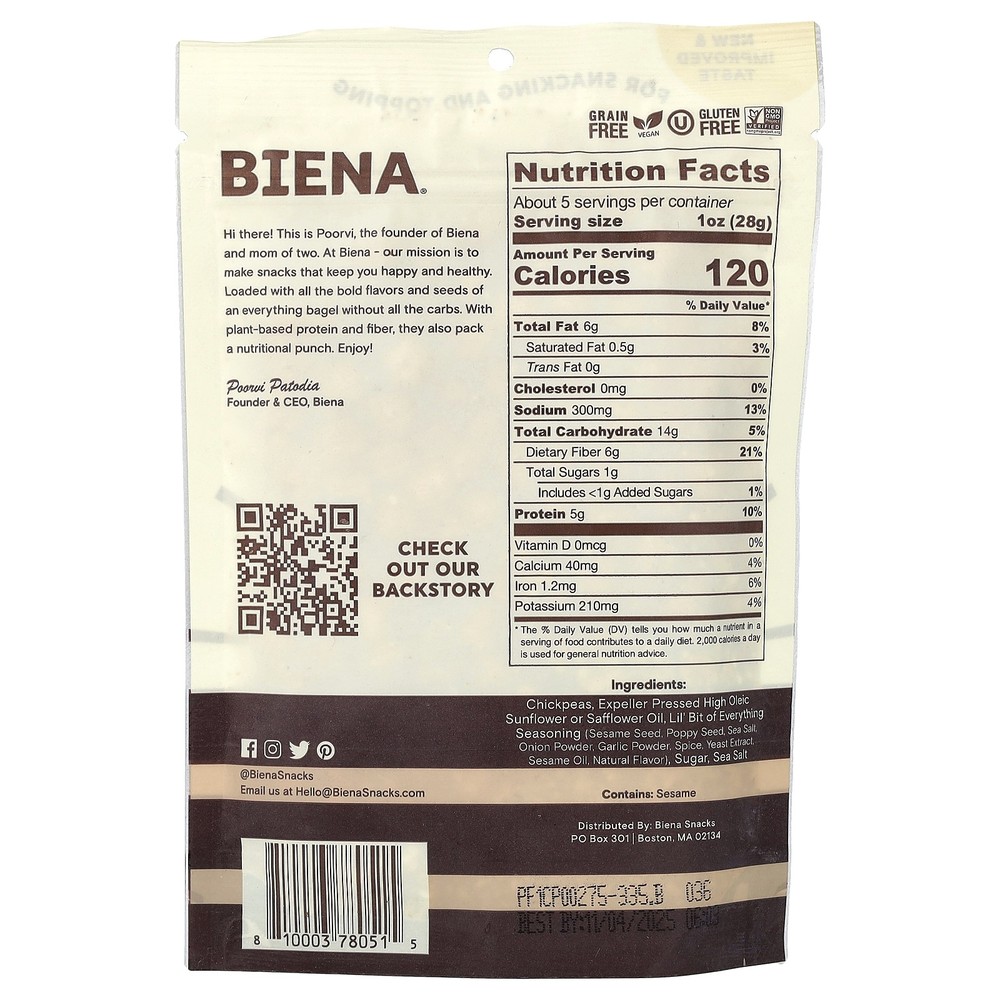 Chickpea Snacks, Lil' Bit Of Everything®, 5 oz (142 g)