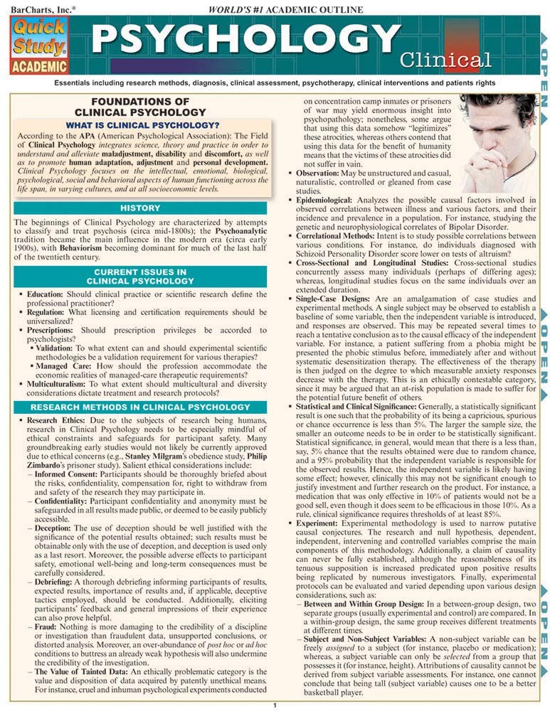Psychology: Clinical (Quick Study Academic)