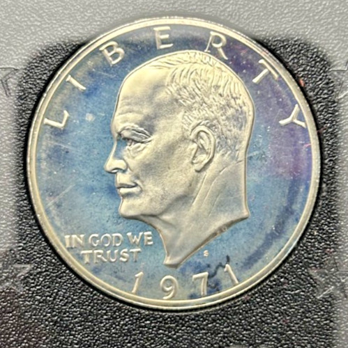 1971-S Silver Proof Eisenhower Dollar - "Brown Ike" - OGP