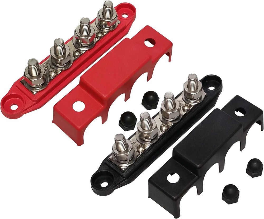 Durable Power Distribution Block - 4 Studs, 48V Capacity for Marine Environments