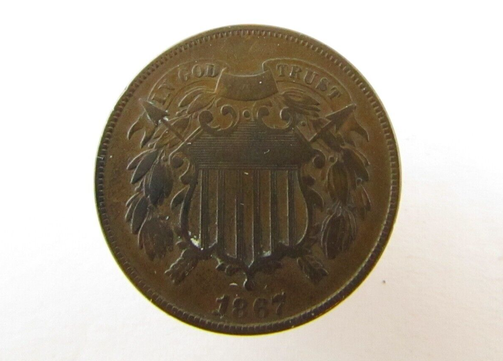1867 2 CENT PIECE NICE DETAIL