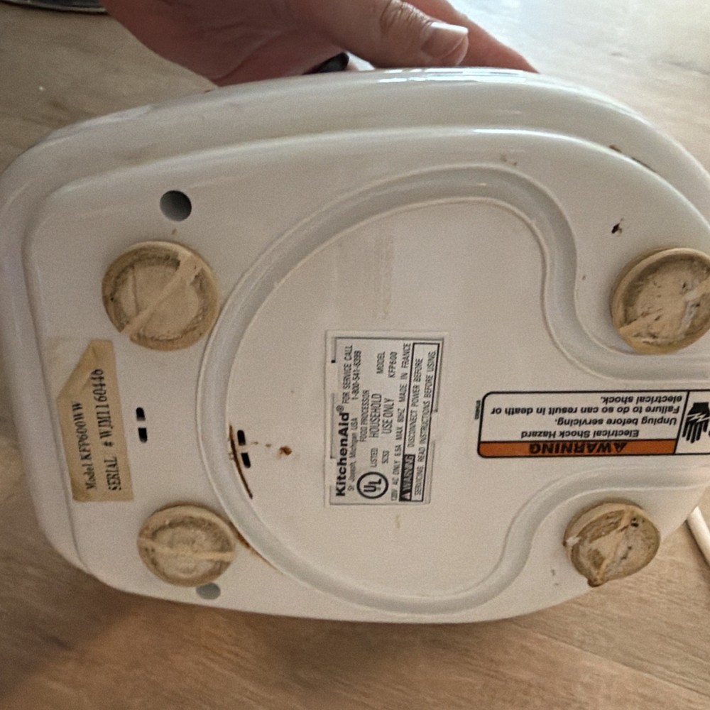 KitchenAid Food Processor KFP600WH White Base Motor Only Tested Working