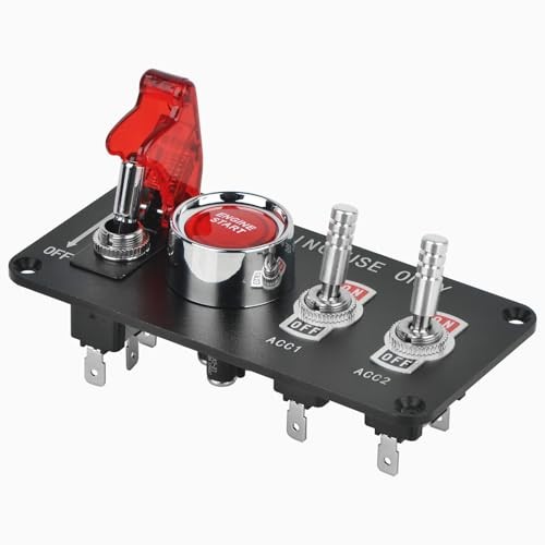 4-in-1 Ignition Switch Panel Includes Push-Button Start, Toggle Switch, and