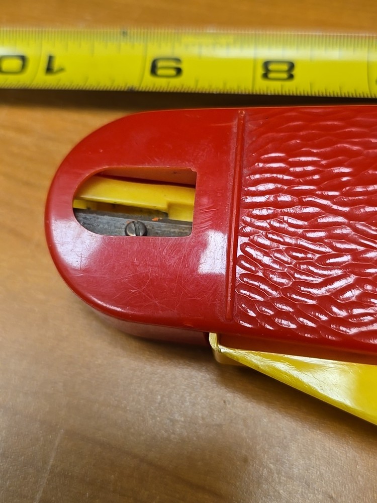 Vintage Hasbro Plastic Pocket Knife Pencil Case & Sharpener