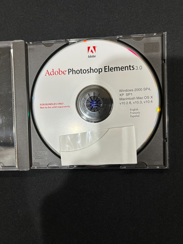 Adobe Photoshop Elements 3.0 PC Software w/ Serial Number