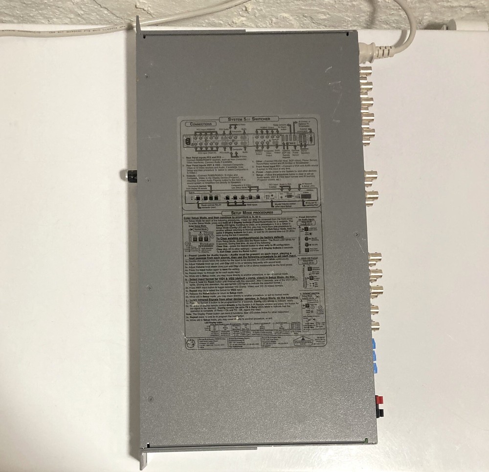 Extron System 5cr Plus I/O S-Video Computer Video Switcher (Working). Read.