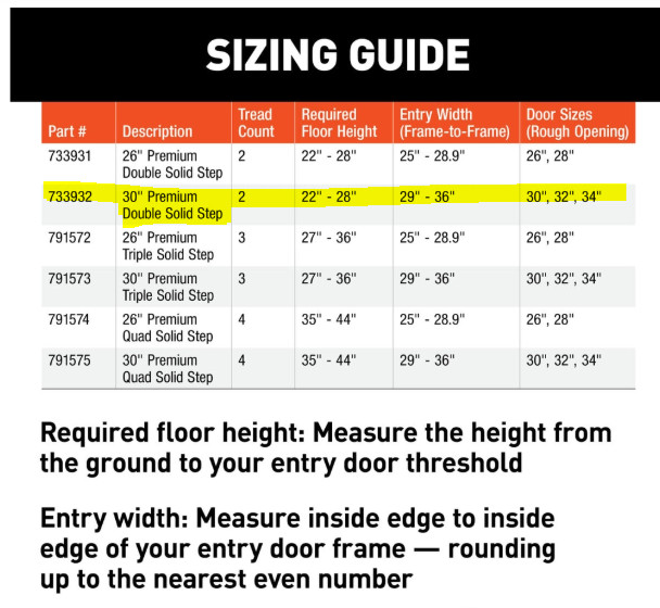 Lippert 733932 30" Premium Double Solid Step