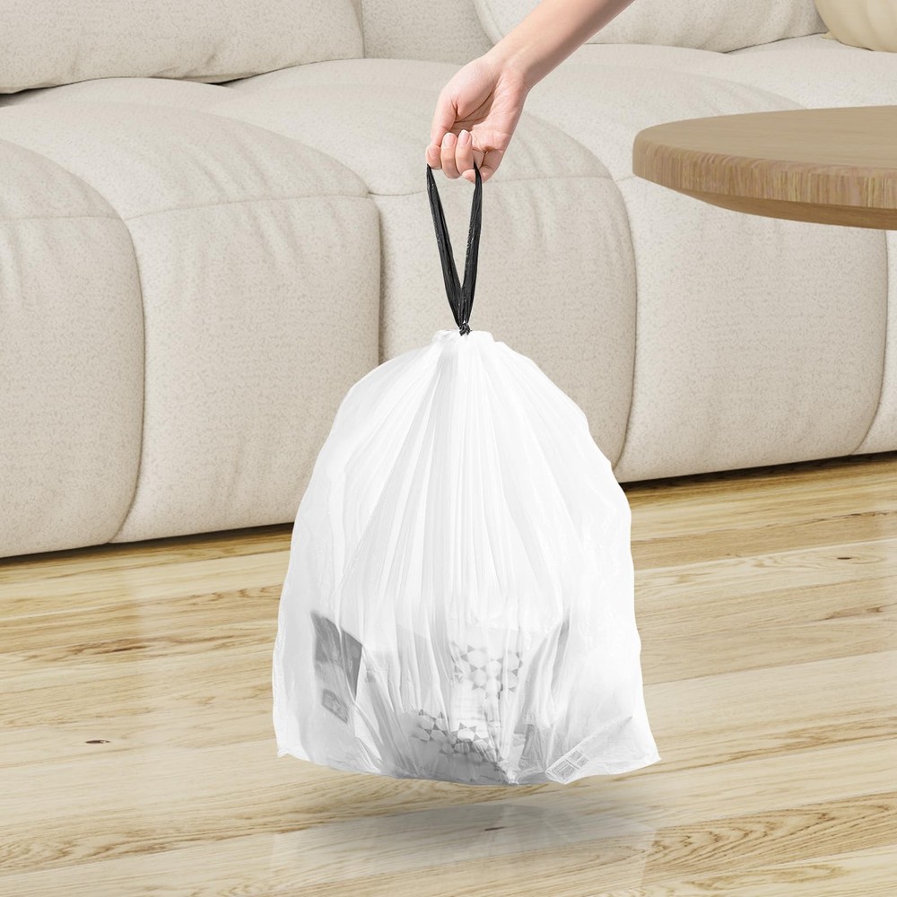 120 Counts 1.6 Gallon Mini Drawstring Trash Bags, Small Garbage Bags by , Cod...
