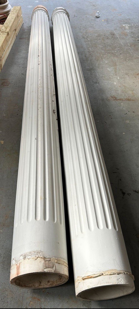 Pair Fluted Porch Columns w/ Base – Exterior Architectural Columns