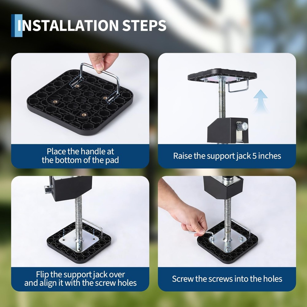 2 Pack RV Slide Out Supports Jack with a Flat Top Support Block Up to 10,000lbs