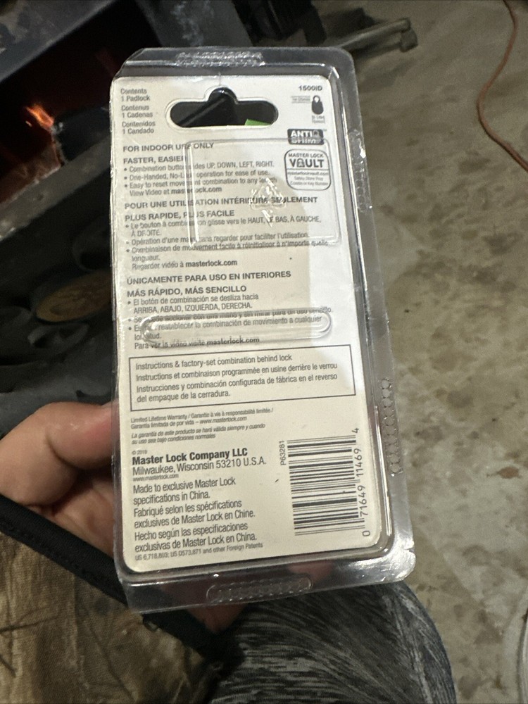 Master Lock Speed Dial Resettable Combination 1500iD Directional Movement BLACK