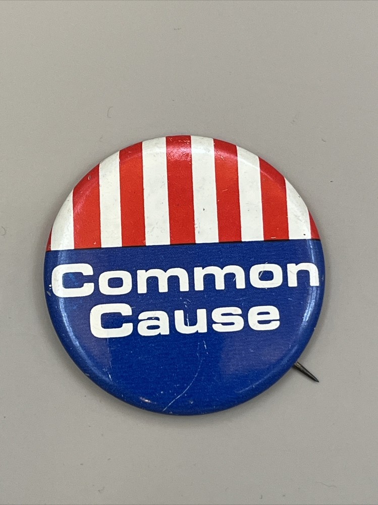 Common Cause 1970's Protest Pin Political Pinback Button Left