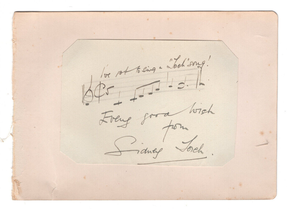 Sidney Torch Signed Musical Quotation / Autographed Composer, Pianist