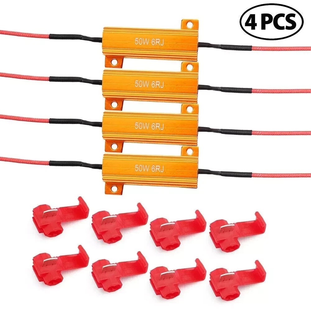 4pcs Load Resistor 50W 6RJ 6ohm LED Decoder FIX Hyper Flash Turn Signal Blinker