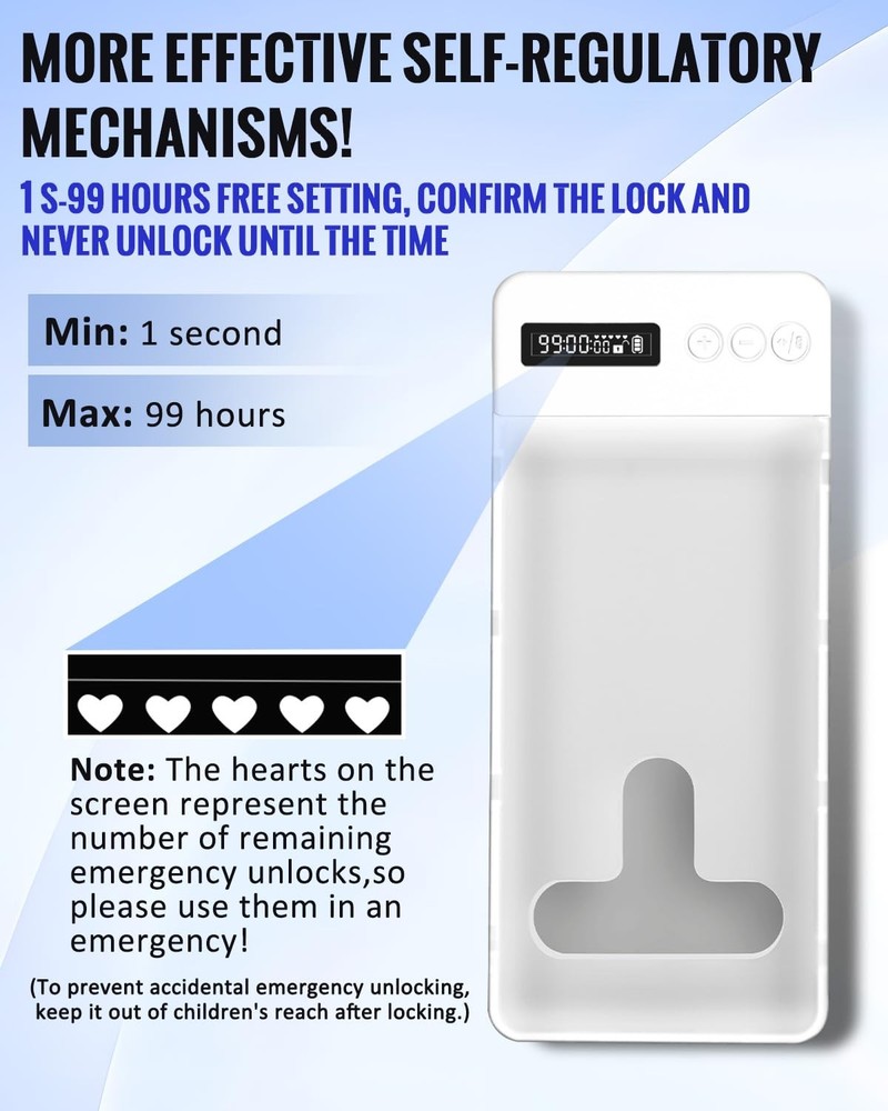 Fullware Phone Lock Box with Timer for iPhone & Android - 99 Hours Max