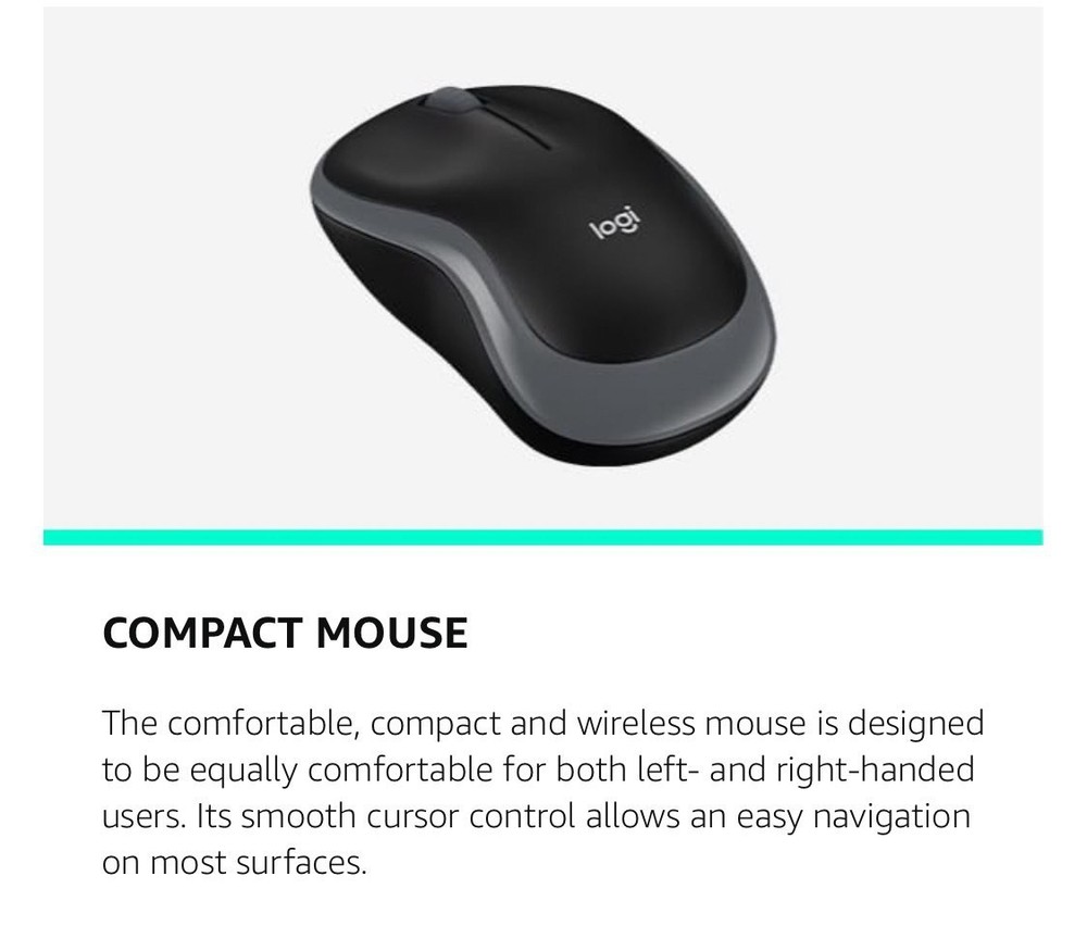 Logitech MK270 Wireless Keyboard & Mouse Combo, USB Receiver, Black