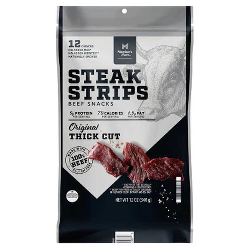 Member's Mark Beef Steak Strips – 12 oz. Pack – Savory & Tender Snack