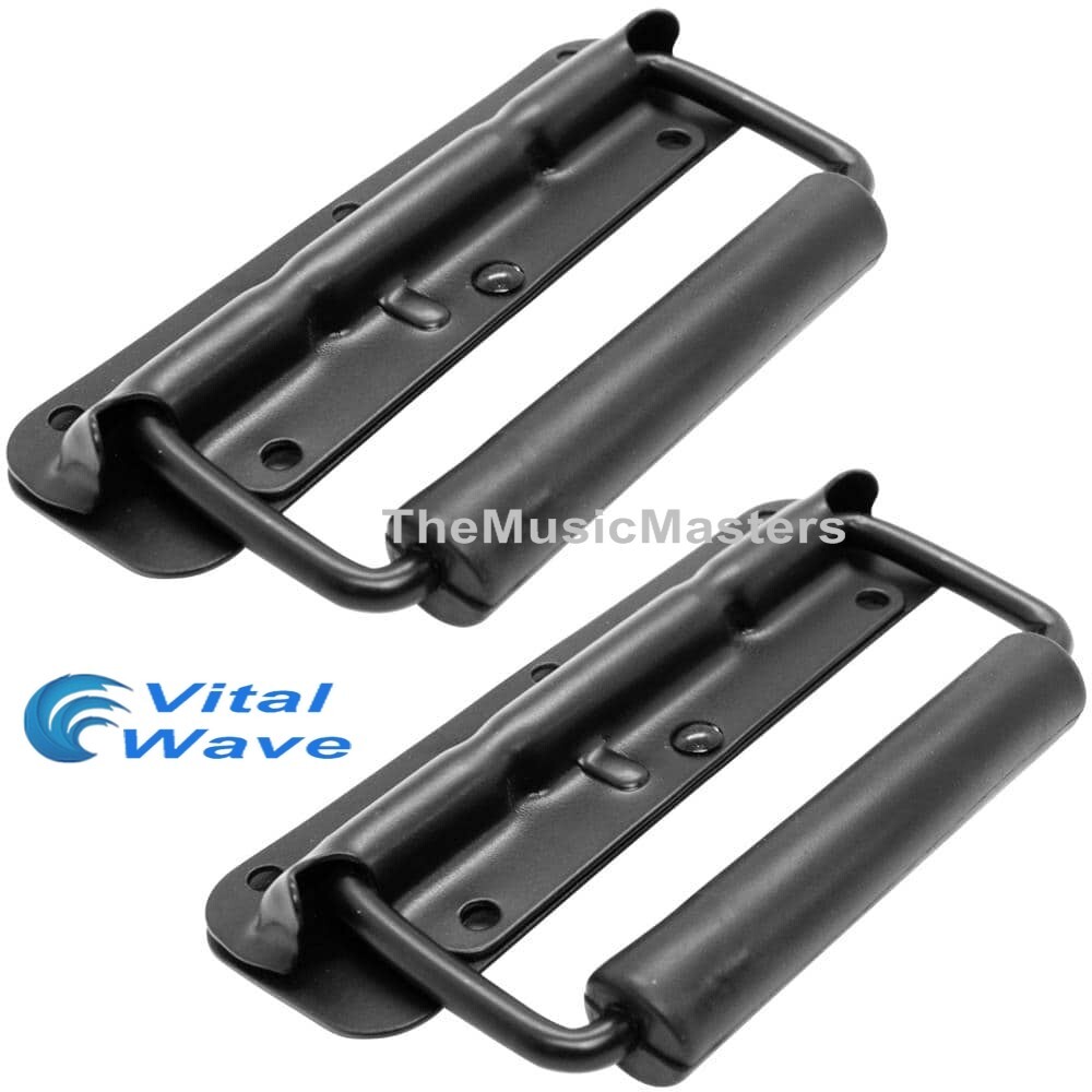 (2) Spring Surface Mount Cabinet Pocket Handles DJ Rack Case Speaker Box Handle