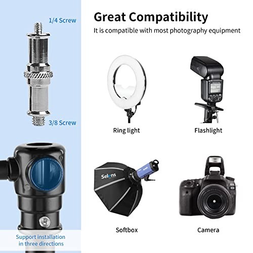 Adjustable Wall Mount Triangle Boom Arm 39.37" for Ring Light & Studio Lighting,