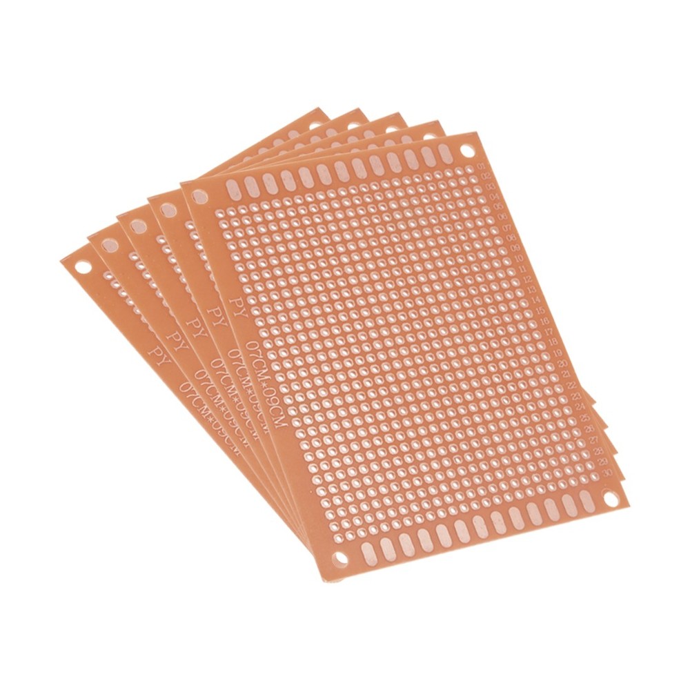 7x9cm Single Facade Universal Paper Printed Circuit Board Brown 5pcs.