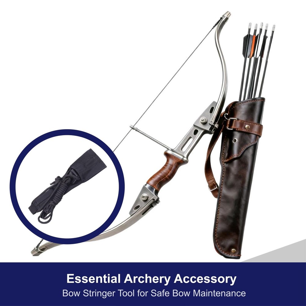 YAFIYGI Bow Stringer Recurve Sighting Tool Durable Archery Accessories Black