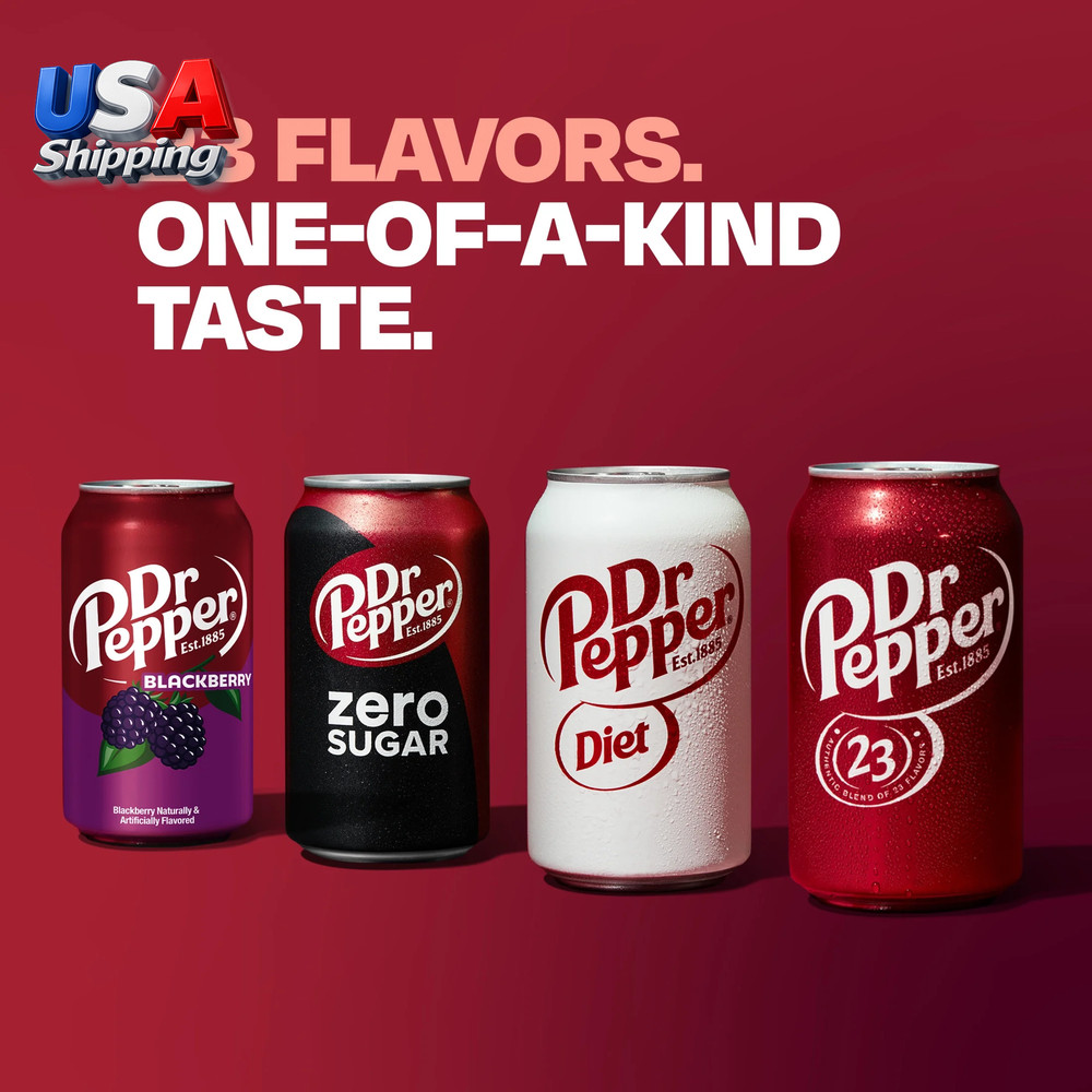 Dr Pepper Soda Pop, 12 Fl Oz, 12 Pack Cans