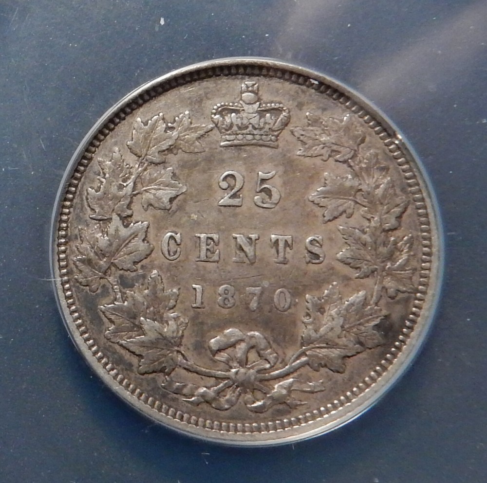 Canada 1870 25C EF 40. ANACS