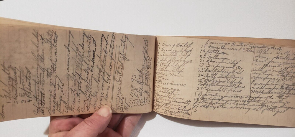 RARE 1947 NAVY OFFICERS NUCLEAR ATOMIC BOMB EXPLOSION SHIP TRAINING NOTEBOOK