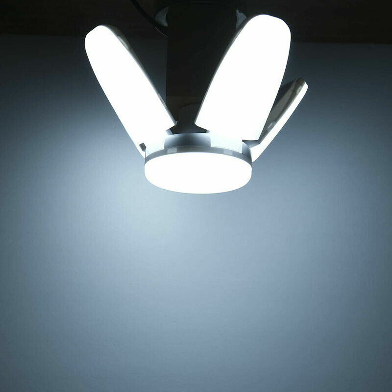 LED Garage Light Bulb Deformable Ceiling Fixture Lights Workshop Lamp E27-2 Pack