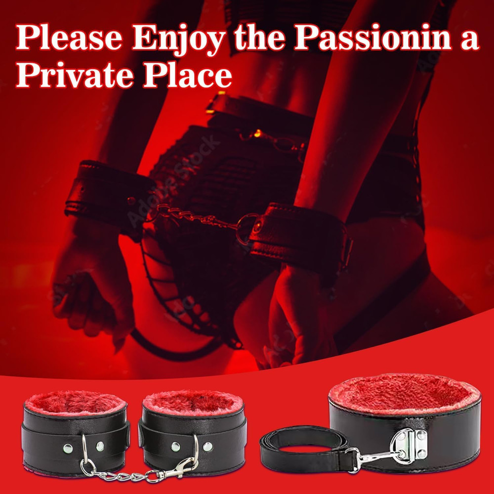 12-Piece Couples Bondage Kit with Adjustable Restraints and Soft Collar
