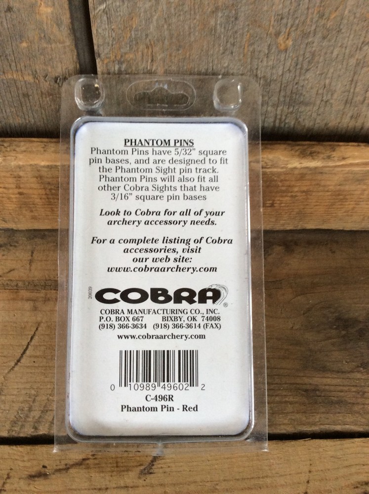 Cobra Red Phantom Pin New In Box archery