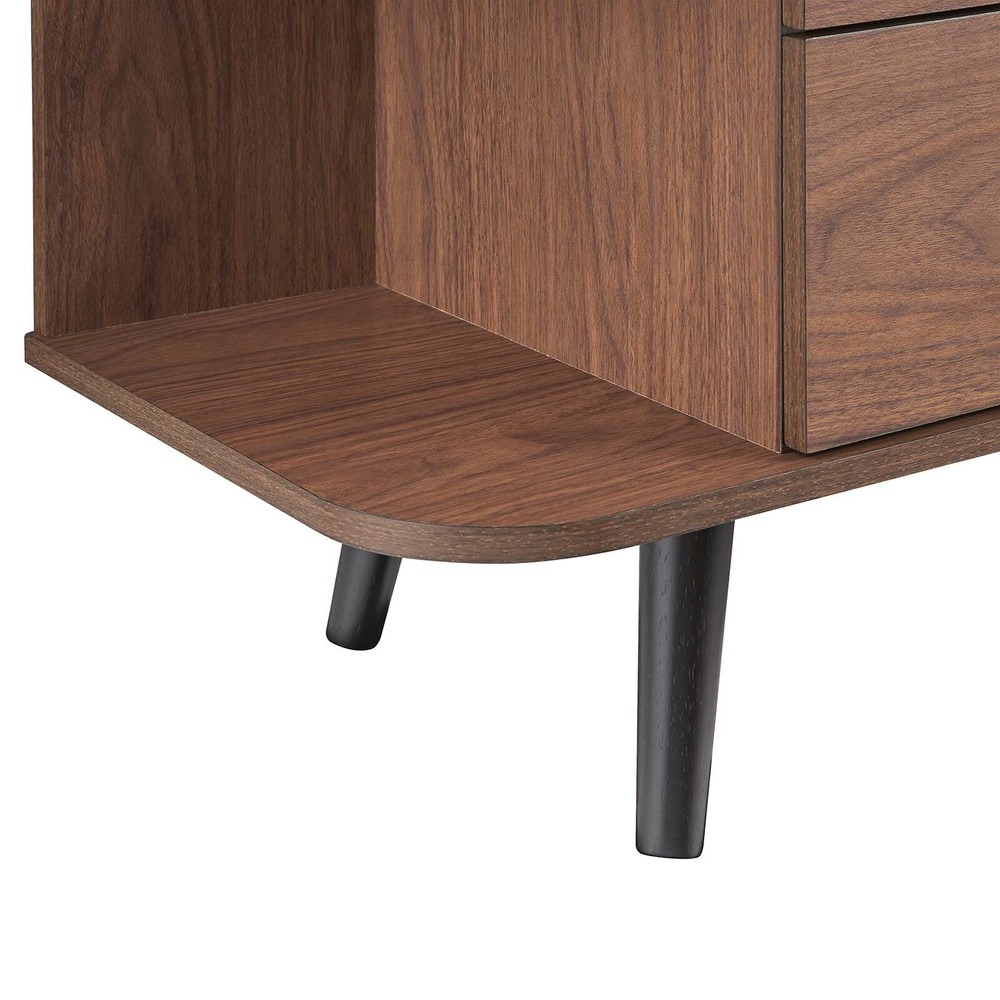 Modway Langston Open Display Storage Sideboard in Walnut Gray