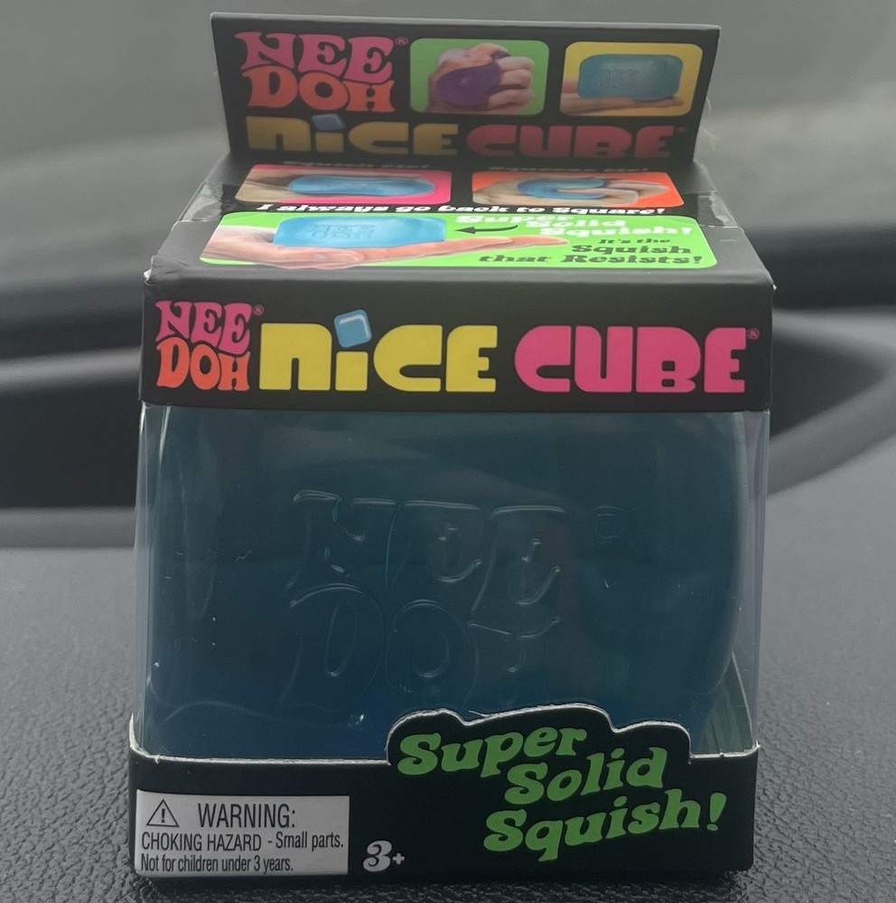 Nee Doh Nice Cube - Super Solid Squish! (Blue) - Brand New/Factory Sealed!
