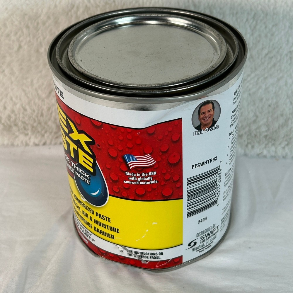 Flex Paste White Super Thick Rubberized Paste All Purpose Sealant 3 lbs NEW