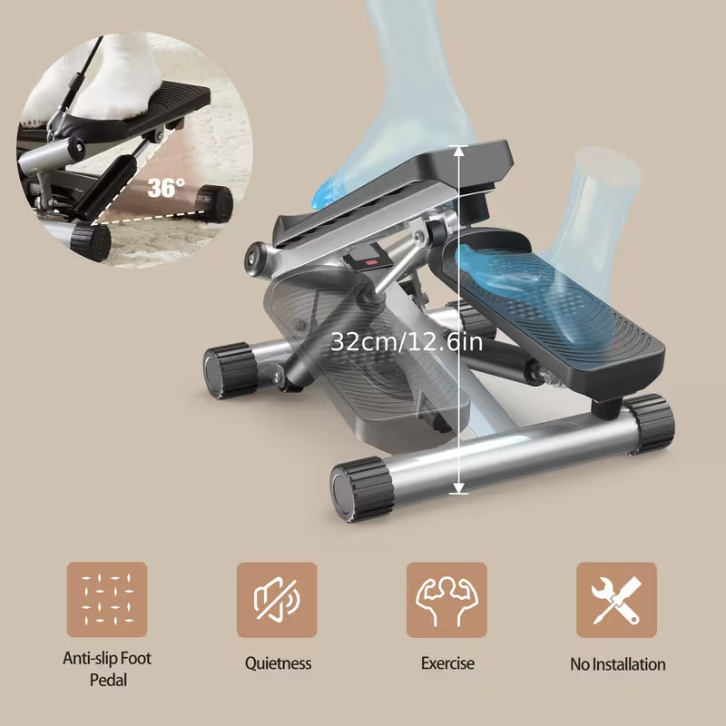Mini Exercise Stepper With Resistance Bands Compact Stair Stepper For Home Use