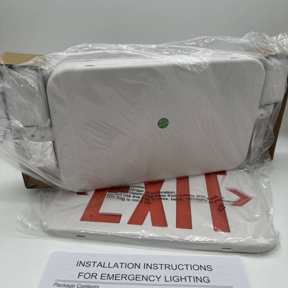 Sitisfi Emergency Exit Compact LED Exit Light Combo White Red Double Face