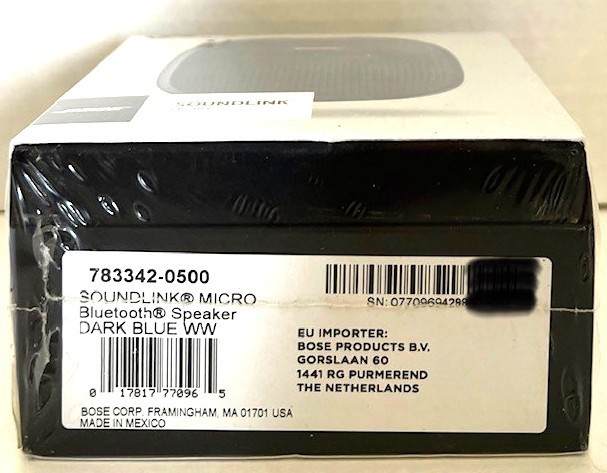 Bose SoundLink Micro Waterproof Bluetooth Speaker - Dark Blue - New