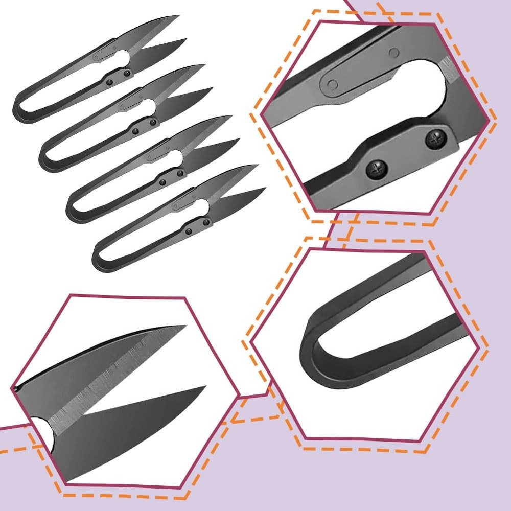 HAISHANG 4 Pack Bonsai Pruning Scissors, Small Shears, Bud and Black