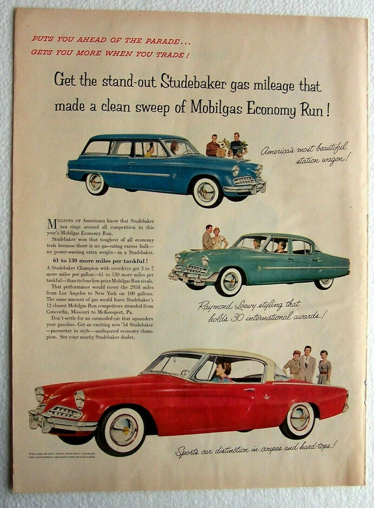 Studebaker Auto Ad 2 door 4 door and Wagon 1953