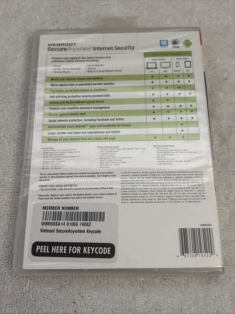 Webroot SecureAnywhere Internet Security - Full Version for Windows & Mac...