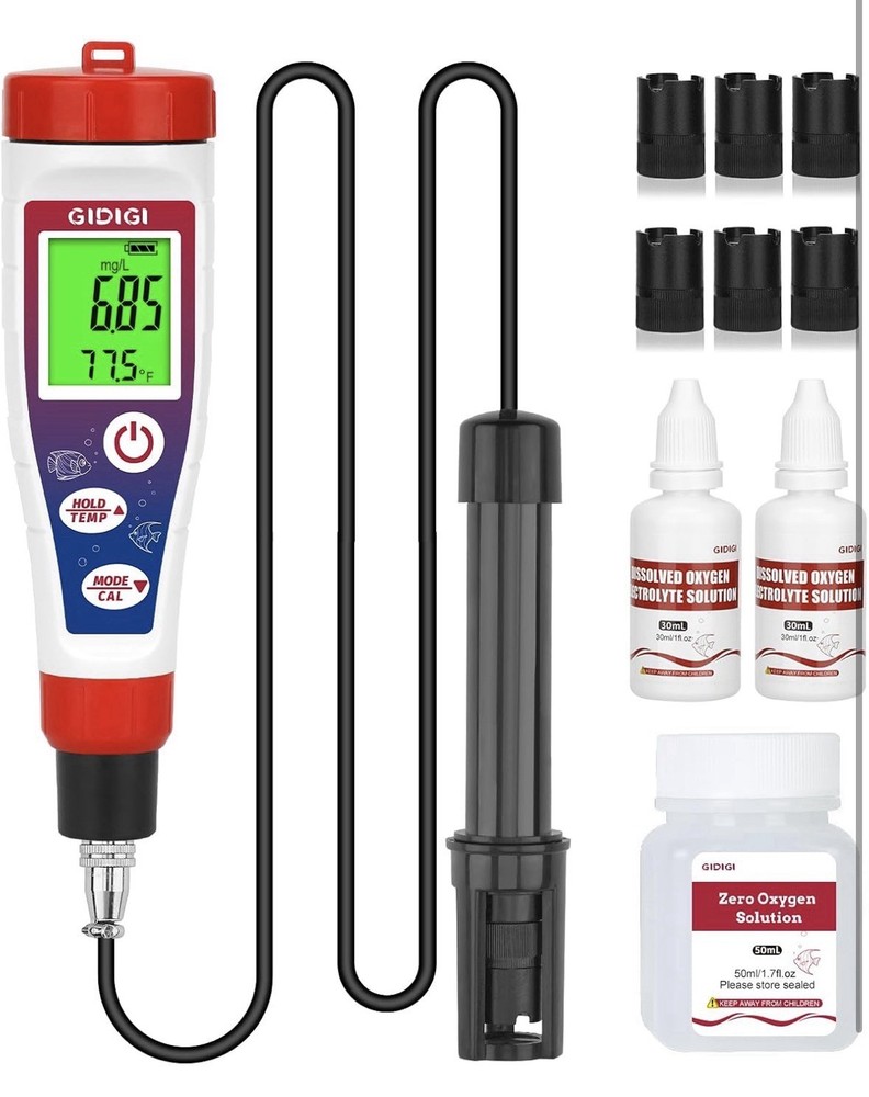 GIDIGI Digital Dissolved Oxygen Meter,Dissolved Oxygen Test Kit with 4.92 ft ...