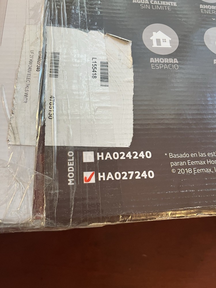 Eemax HA027240 240V / 27 kW Electric Tankless Point of Use Water Heater - Indoor