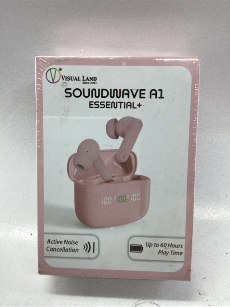 Visual Land Soundwave A1 Active Noise Cancelling Earbuds Pink