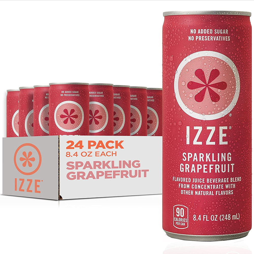 IZZE Sparkling Juice, Grapefruit, 8.4 oz Cans, 24 Count