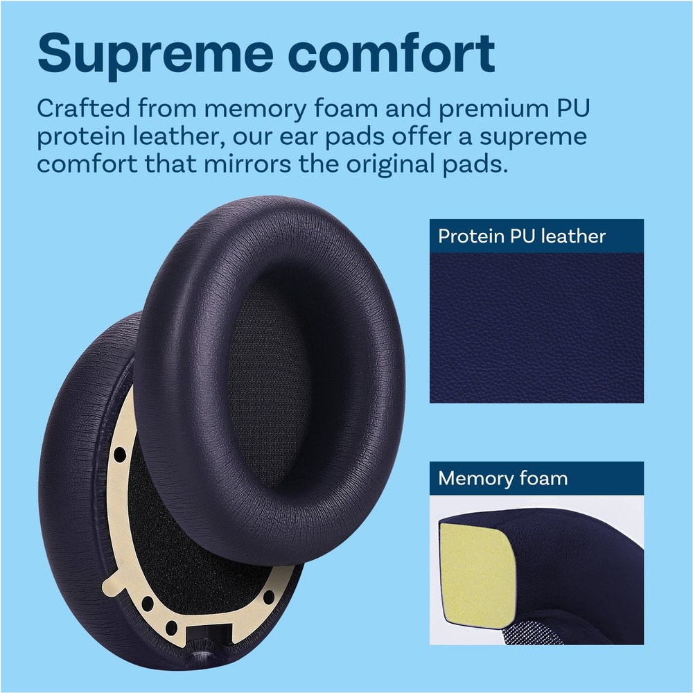 Replacement Ear Pads for Beats Studio Pro Wireless - Memory Foam PU Blue
