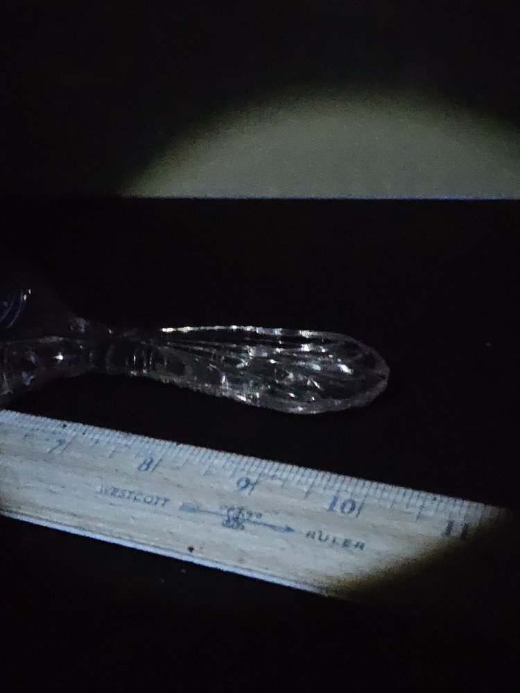 Victorian Crystal Hand Held Beveled Glass Mirror 10"