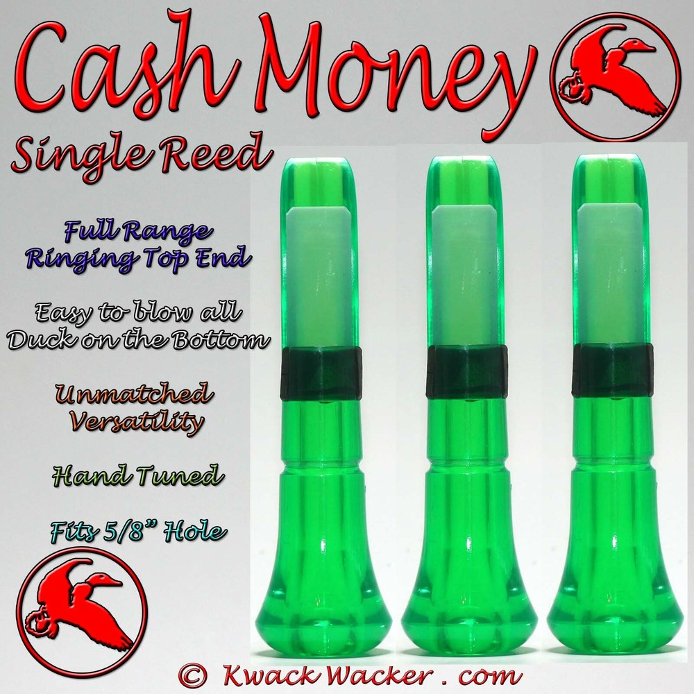 Duck call Inserts Kwack Wacker Cash Money Single Reed 3 Pack