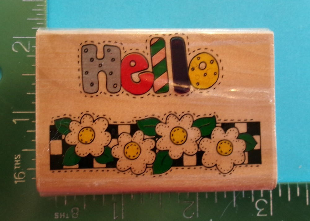 HELLO FLOWERS Rubber Stamp by Westwater