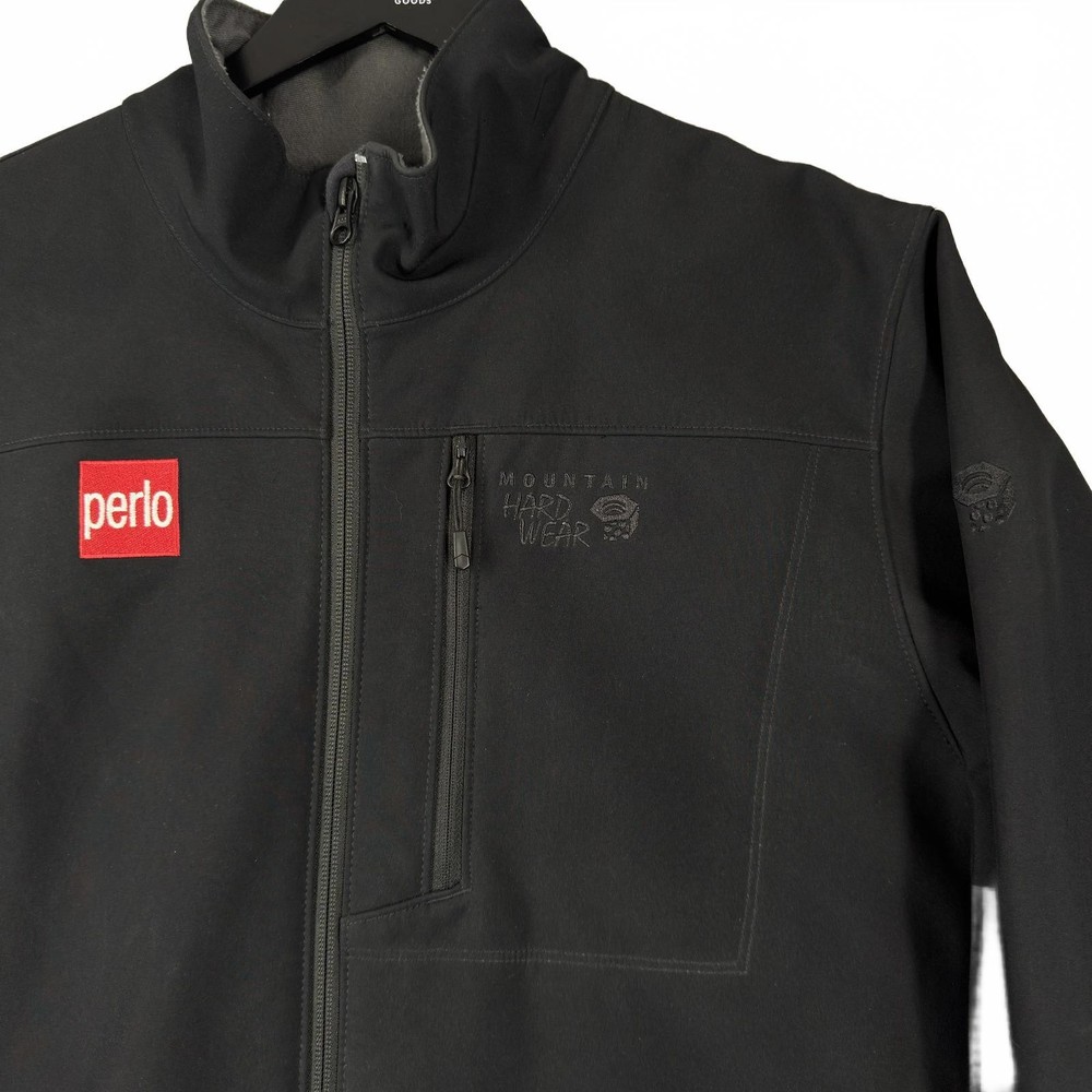Mountain Hardwear Black Softshell Jacket with Perlo Patch Large